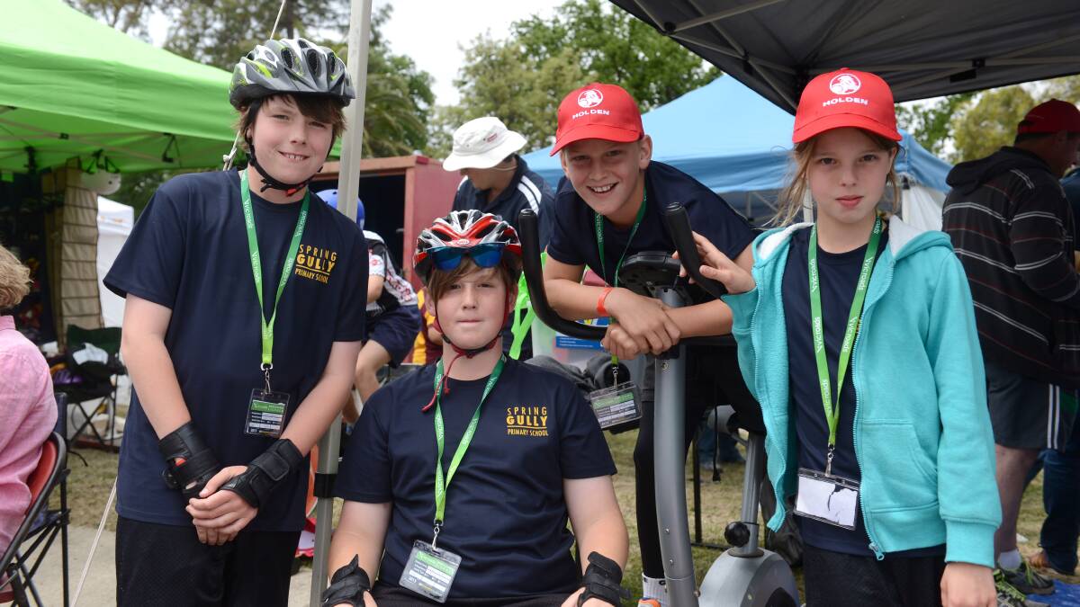 Spring Gully students Connor Stephens, Sam Lindrea, Cal Smith and Makayla Wilson during the RACV Energy Breakthrough in Maryborough.

Picture: JIM ALDERSEY