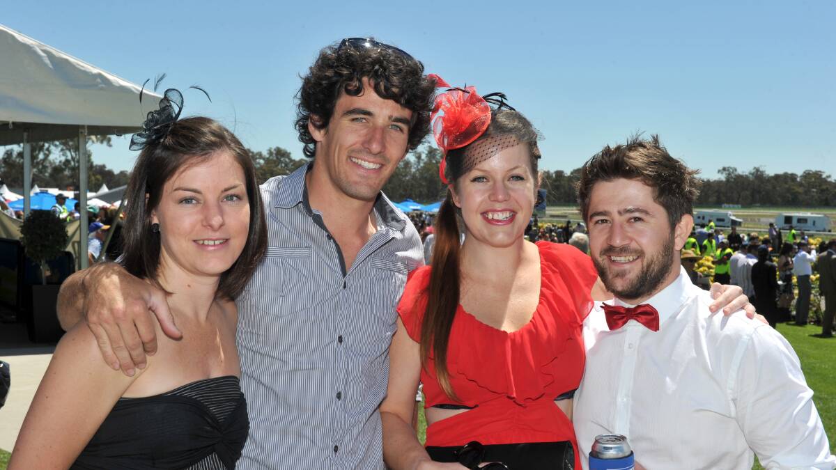 Jo Tyndall, Evan Ritchie, Jenna Harper and Zeb Neate at the 2013 Bendigo Cup.

Picture: JIM ALDERSEY