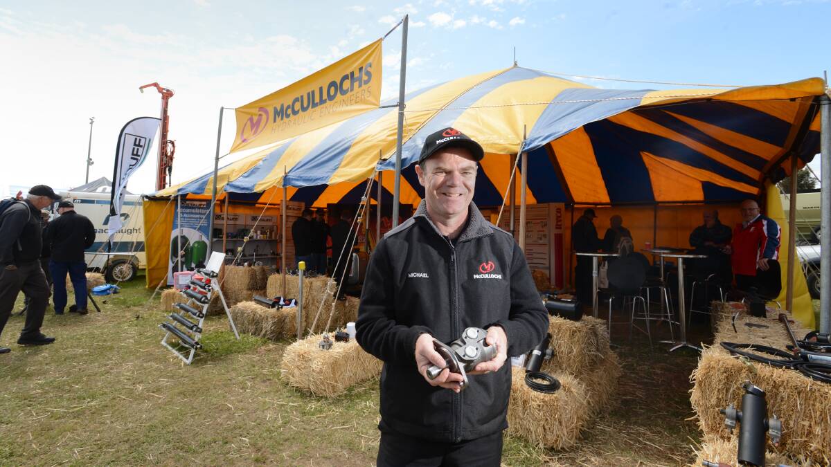 Michael Shiell from McCullochs at day two of the Elmore Field Days. McCullochs celebrate 50years at the field days.

Picture: JIM ALDERSEY