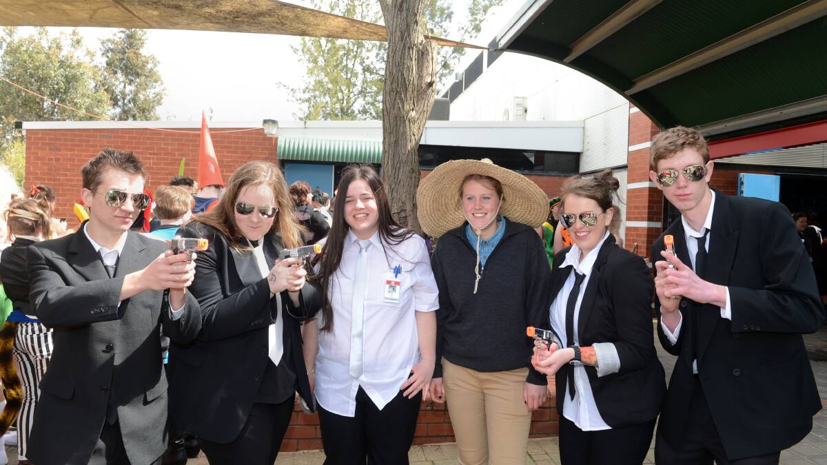 Dan Frederiksen, Hannah Arnold, Cassandra Bolitho, Erin Beasy, Steph Fielden and Mitch Connor during the BSSC dress-up day.

Picture: JIM ALDERSEY
