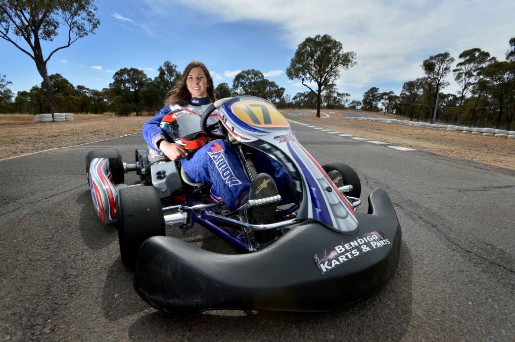 Emma Dorrington - female go-kart driver
pic Julie Hough 10.02.13