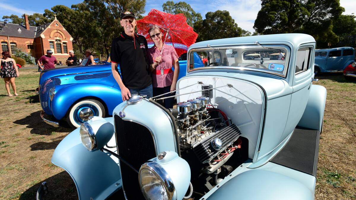 Swifty and Bubby with their 1932 5 window Ford Coupe.

Picture: JIM ALDERSEY