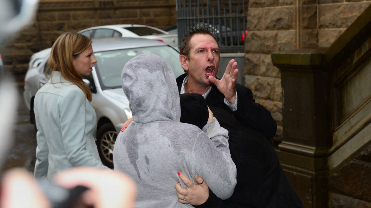 Hicks' family members react following the verdict on Wednesday.