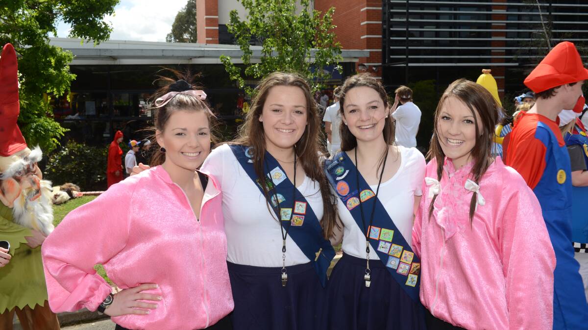 Sara Matthews, Bronte Deary, Laura Davies and Jami Baker during the BSSC dress-up day.

Picture: JIM ALDERSEY