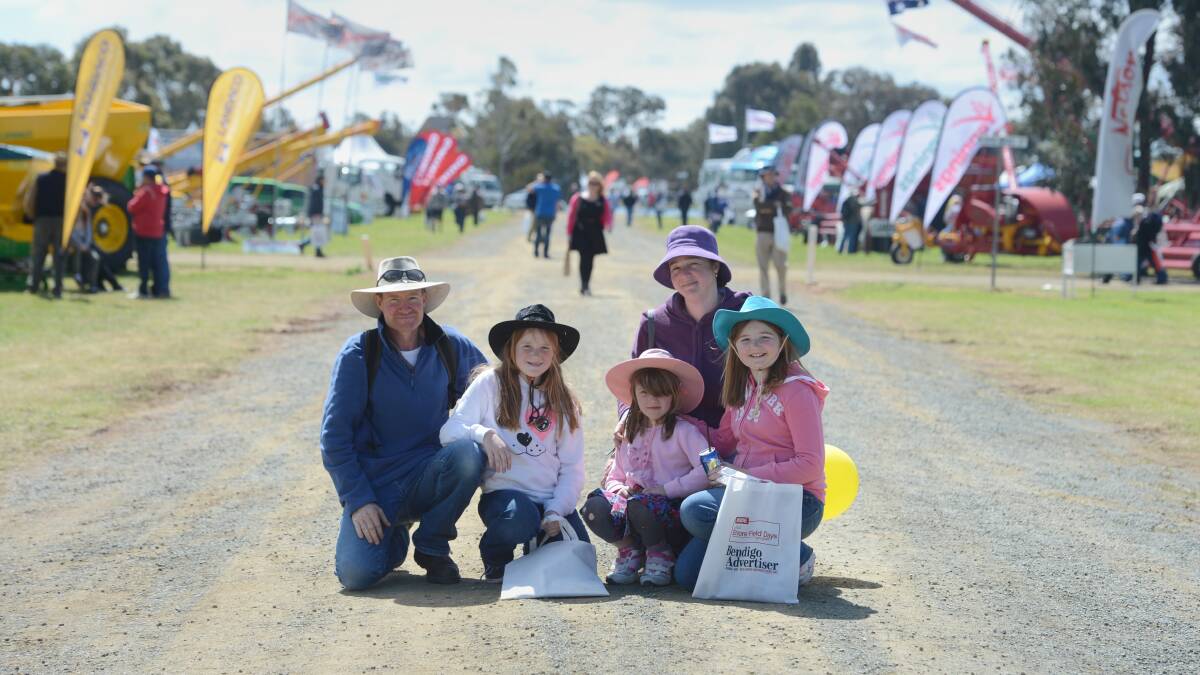 Craig, Alanna, Rosie, Kate and Lauren Steel at day 1 of the Elmore Field Days.

Picture: JIM ALDERSEY