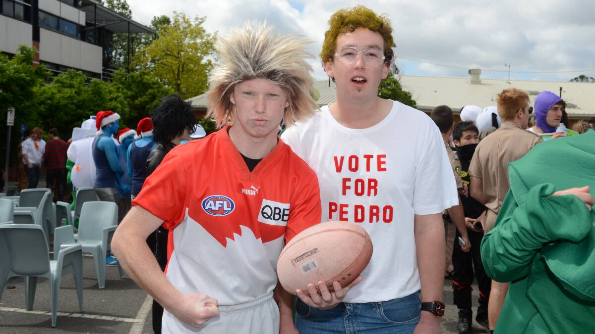 Bradley Matthews and Ollie Lang during the BSSC dress-up day.

Picture: JIM ALDERSEY