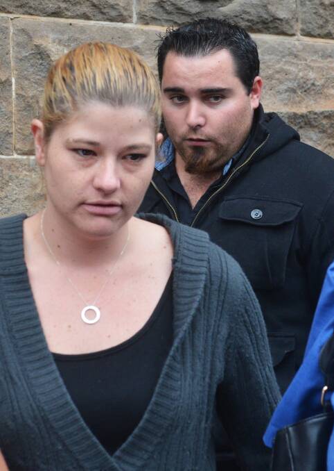 Zayden's parents, Casey Veal and James Whitting leave court after the verdict on Wednesday. 
