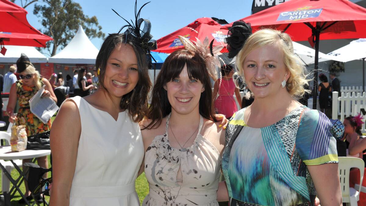 Lavinia Mookhoek, Kylie Hayes and Brooke Rowley at the 2013 Bendigo Cup.

Picture: JIM ALDERSEY
