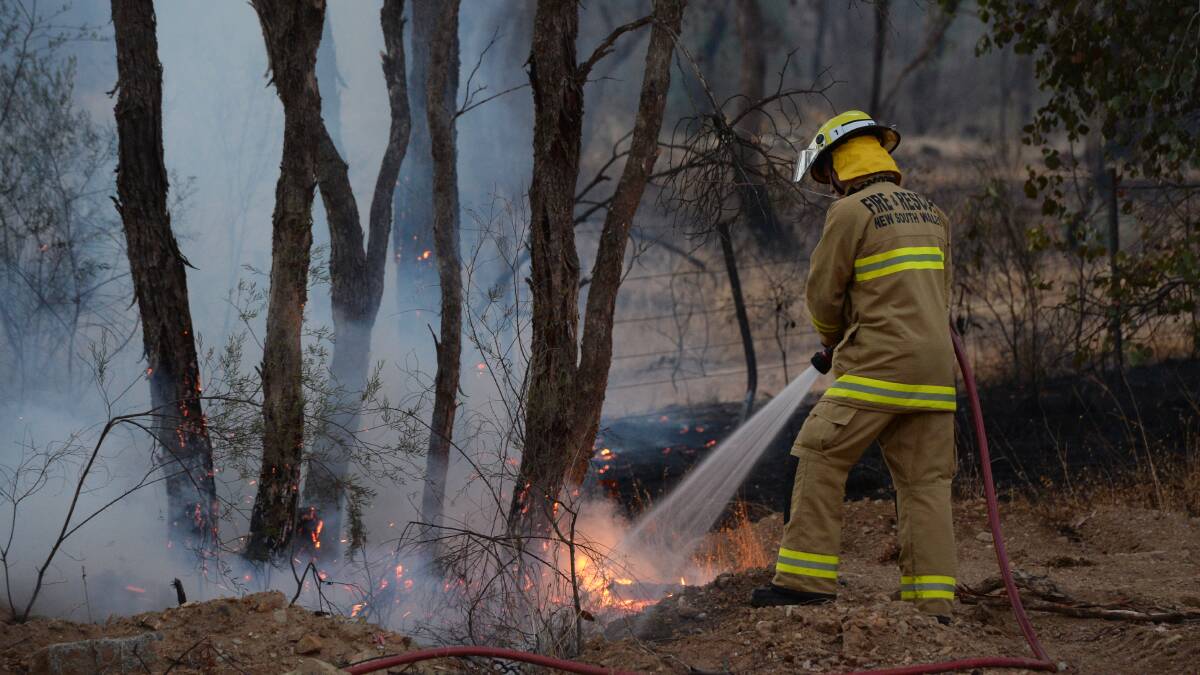 CFA crews battle a small blaze in the Bendigo Cemetary.

Picture: JIM ALDERSEY