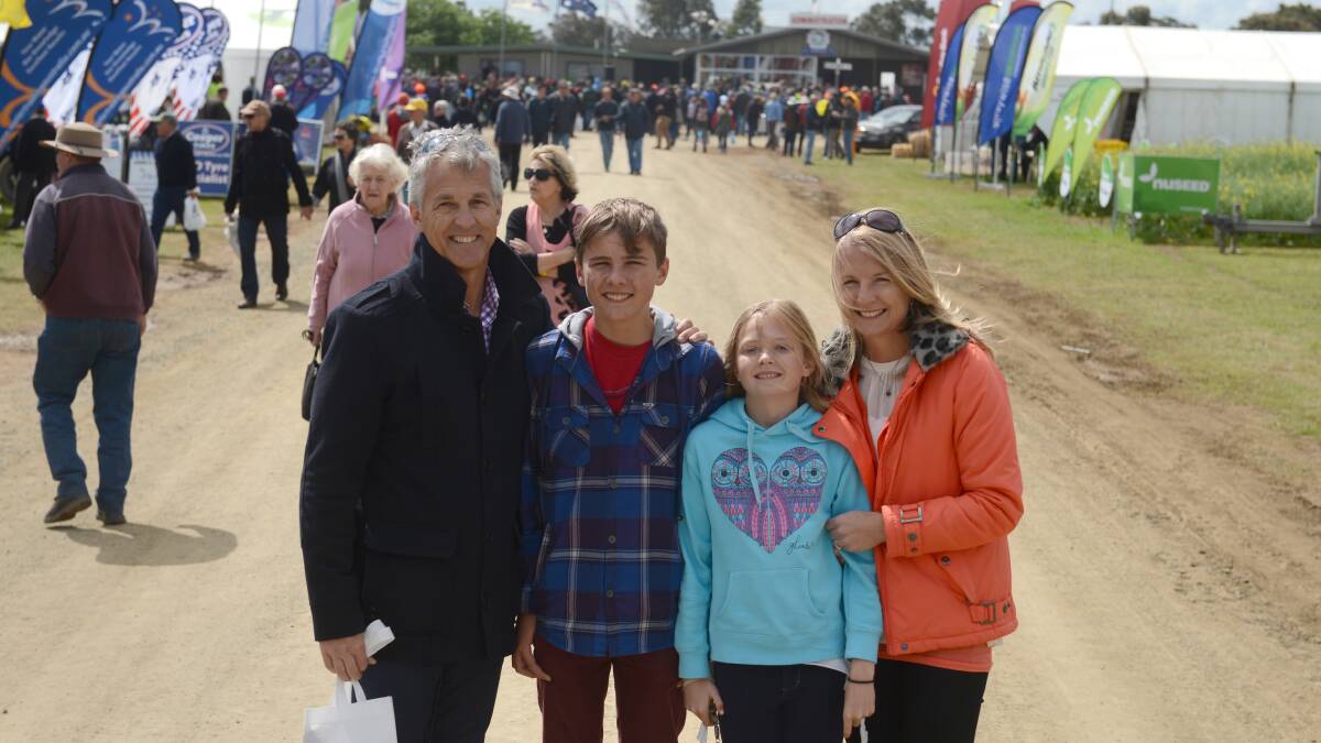 Greg, Max, Brooke and Susan Barr at day 1 of the Elmore Field Days.

Picture: JIM ALDERSEY