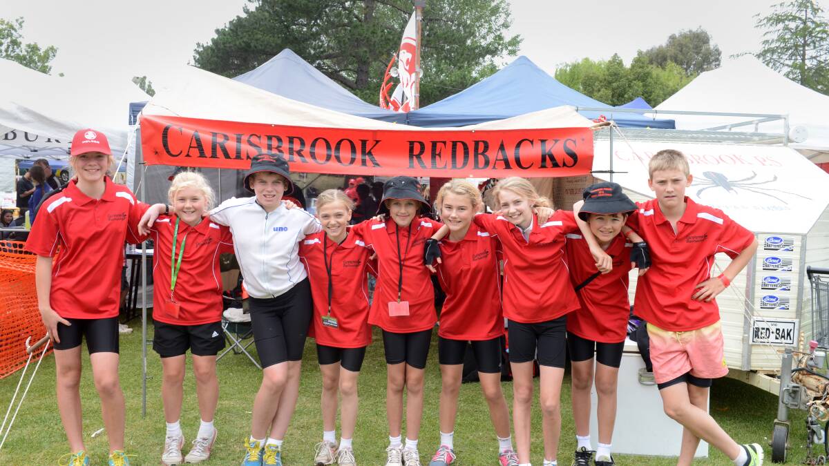 Carisbrook primary students Kiara May, Brianna Trantor, Elijah Aitken, Kirra Llewellyn, Lily Cain, Courtney Longmuir, Jess Daly, Harry Cain and Lachie O'Shea during the RACV Energy Breakthrough in Maryborough.

Picture: JIM ALDERSEY