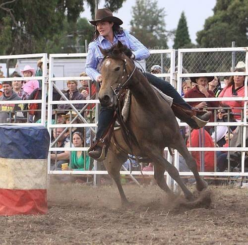 HOLD ON: Millie Haines competes at rodeos in Victoria and New South Wales. Picture: CONTRIBUTED