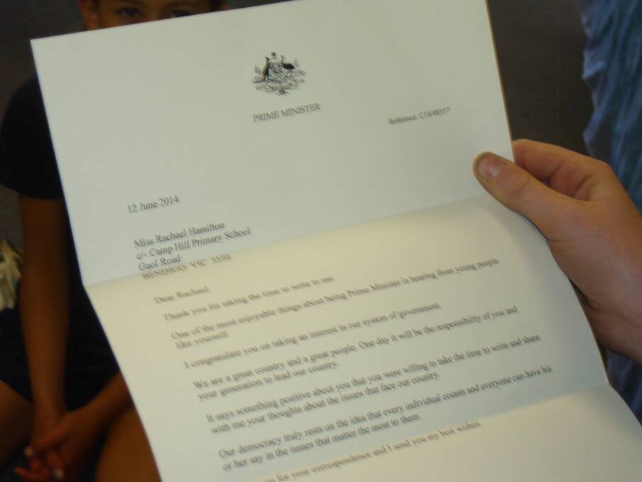 The Letter from the Prime Minister. Picture: CONTRIBUTED