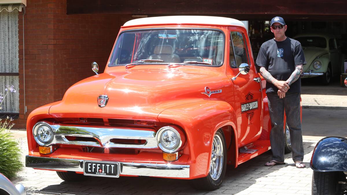 Rod Young with his F100 at Kev's Hot Rod Breakfast. Picture: PETER WEAVING