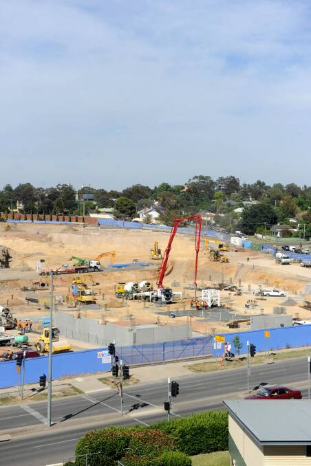 DEVELOPMENT: Activity at the new Bendigo Hospital site in late December. Picture: JODIE DONNELLAN