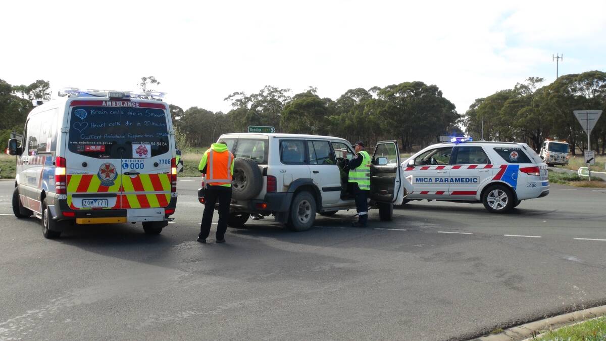 CRASH SCENE:  The accident at Lockwood crossing. Picture: LEIGH SHARP