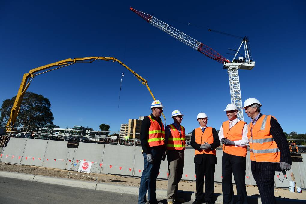 TOUR: Member for Northern Victoria Damian Drum and hospital officials at the site. Picture: JIM ALDERSEY