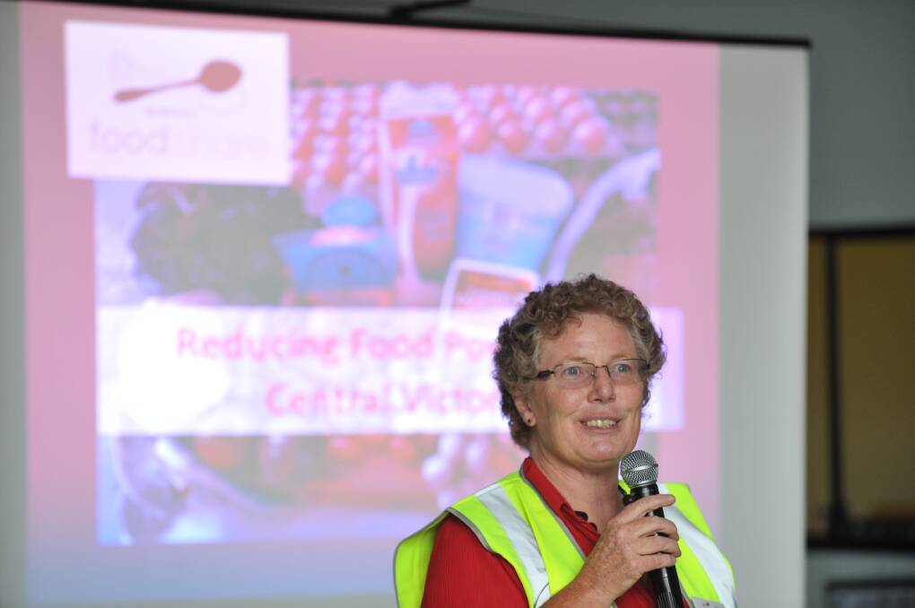 SPEECH: Cathie Steele at the Bendigo Foodshare launch.  



Picture: JODIE DONNELLAN 
020414
