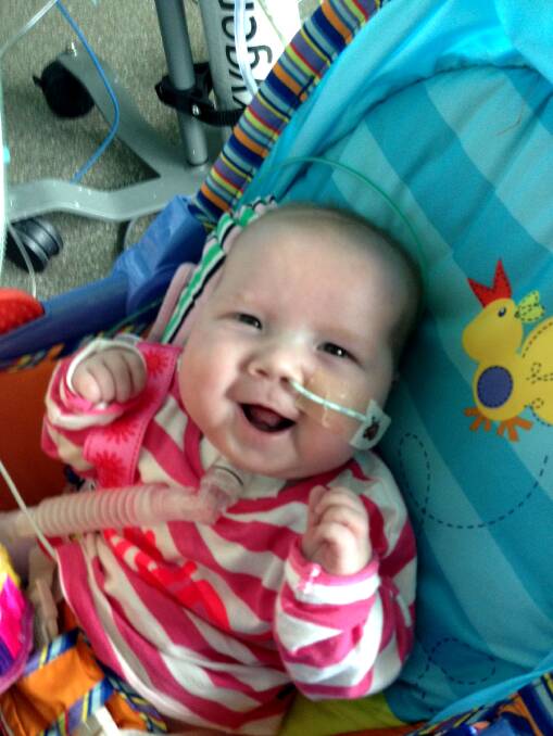 FIGHTER: Baby Evie Stove has already survived nine cardiac arrests. Picture: CONTRIBUTED