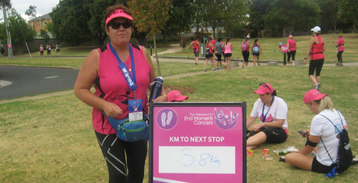 STEPS: Christine Goode in The Weekend to End Women's Cancers. Pictures: CONTRIBUTED