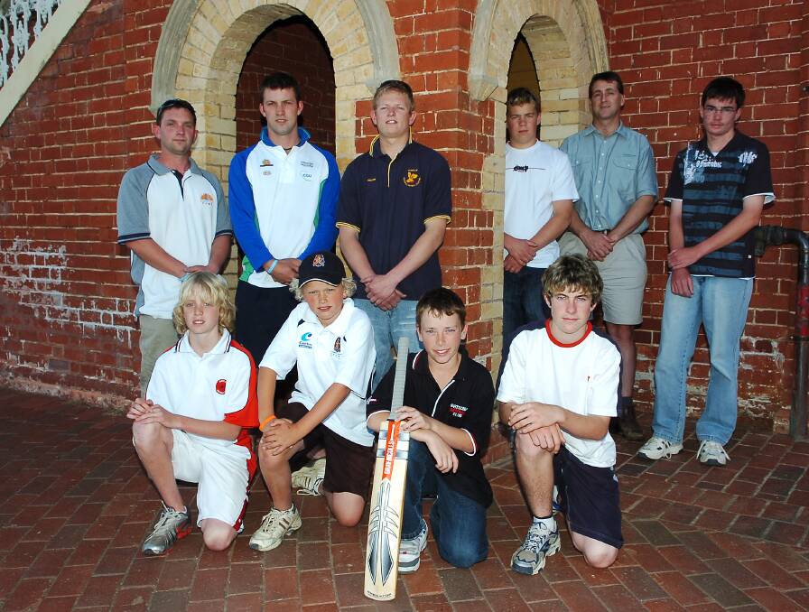 Group of winners for the BDCA player of the round awards at QEO- 
back row - Ashley Stewart, Dominic Taylor, Nathan Rule, Toby Brook, Greg Toomey & Glenn McCoomb.
front row - Tyler Francis, Jacob Smith, Jack Stubbs & Jordan Lea.
pic ; LAURA SCOTT.