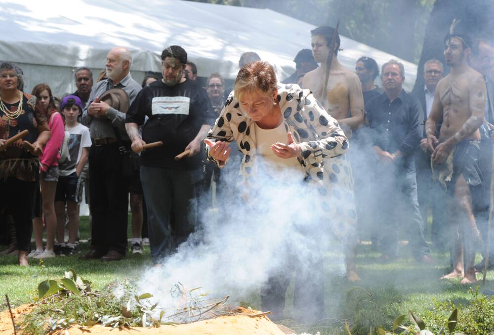 The Dja Dja Wurrung people celebrated their landmark native title settlement with an ceremony in Rosalind Park.  Picture: JODIE DONNELLAN 