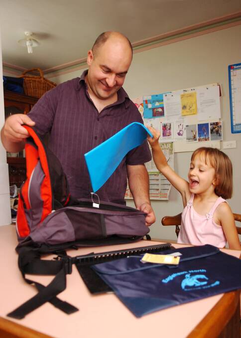 Steven & Juliet Baker get ready for first day of school and uni. Pic: Laura Scott. 