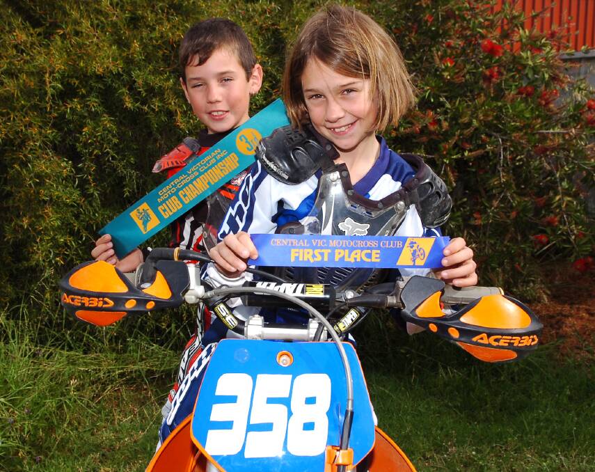Zack & Zoe Dean have done well at the Central Vic Motorcross Championships.
pic ; LAURA SCOTT.