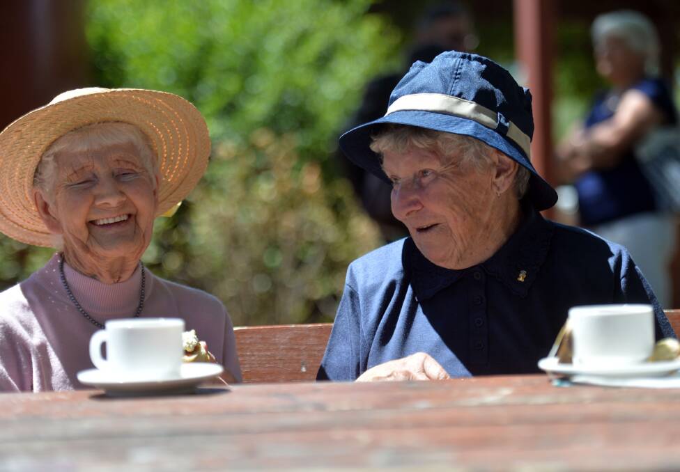 Australia Day, Castlemaine. Nancy Truscott and Doreen Archer. Picture: BRENDAN McCARTHY