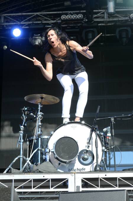 Matt And Kim perform at Groovin the Moo. Picture: JODIE DONNELLAN