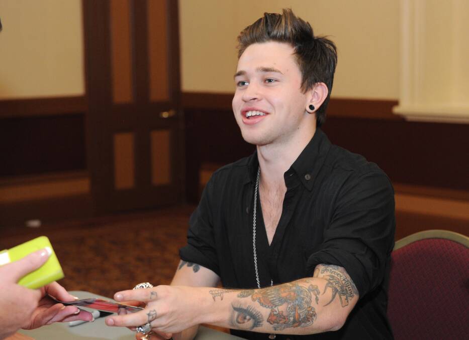 Reece Mastin is performing a sell-out gig at the Capital and is signing merchandise before the show. Picture: JODIE DONNELLAN 
