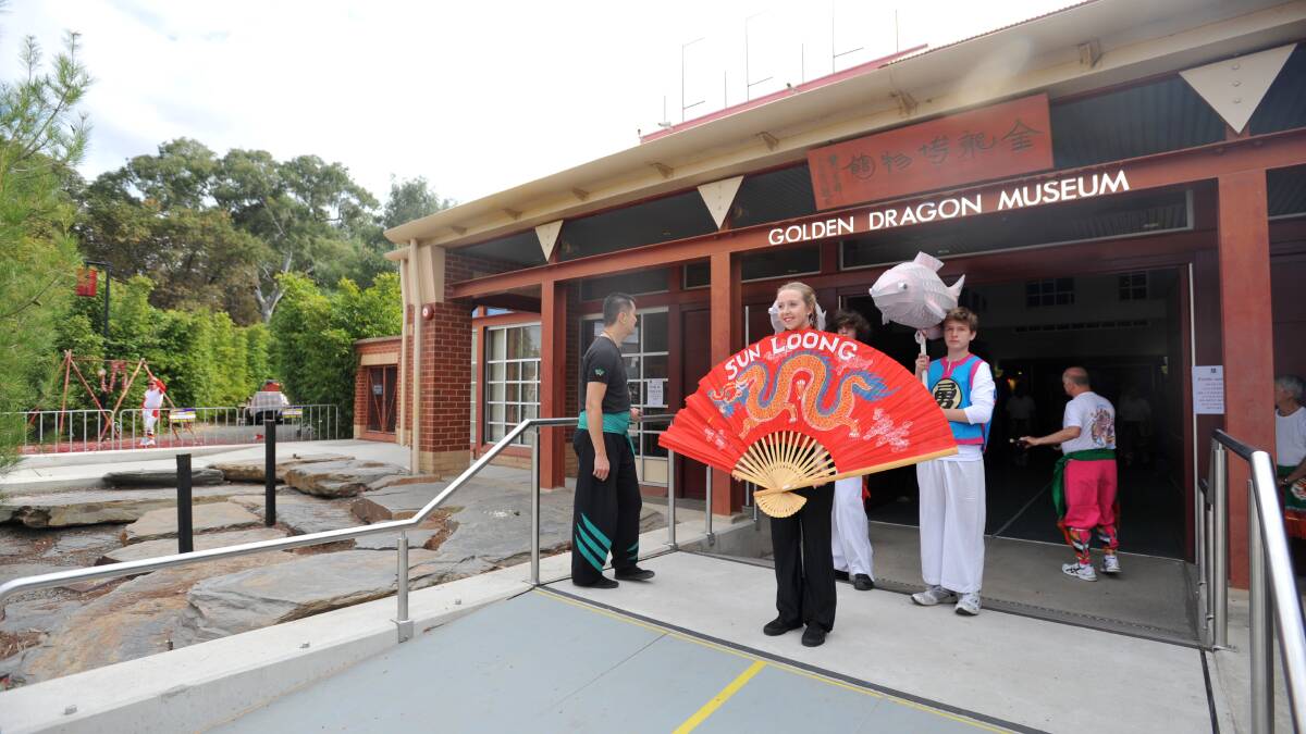 Sun Loong is prepared to exit the Golden Dragon Museum before the parade.

Picture: JIM ALDERSEY