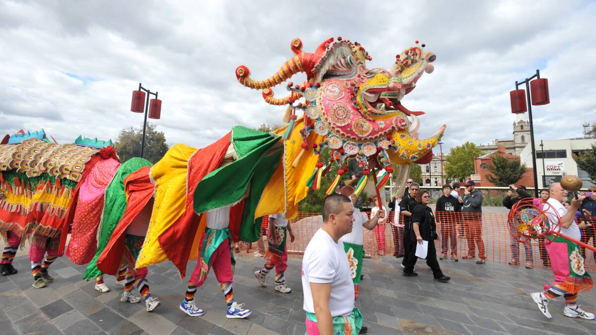 Sun Loong makes his way to the parade.

Picture: JIM ALDERSEY