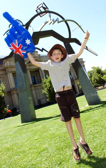 Great Aussie Celebrations at Bendigo Library - Finley Parsons (11yrs).
pic ; LAURA SCOTT.
date ; 25.01.06