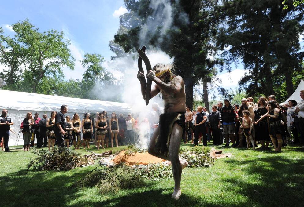 The Dja Dja Wurrung people celebrated their landmark native title settlement with an ceremony in Rosalind Park. Trent Nelson.  Picture: JODIE DONNELLAN 