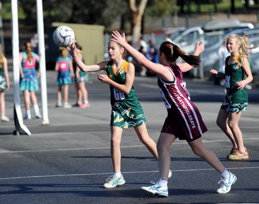 Daisy Cornwall plays for St Killians during the School Championships at the Golden City netball courts. Picture: Jodie Donnellan
