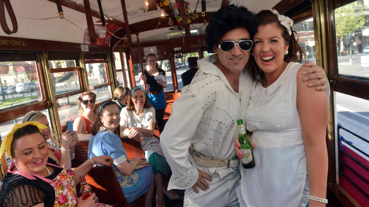 Elvis drops in on Stephanie Flynn's hen's party. Picture: BRENDAN MCCARTHY