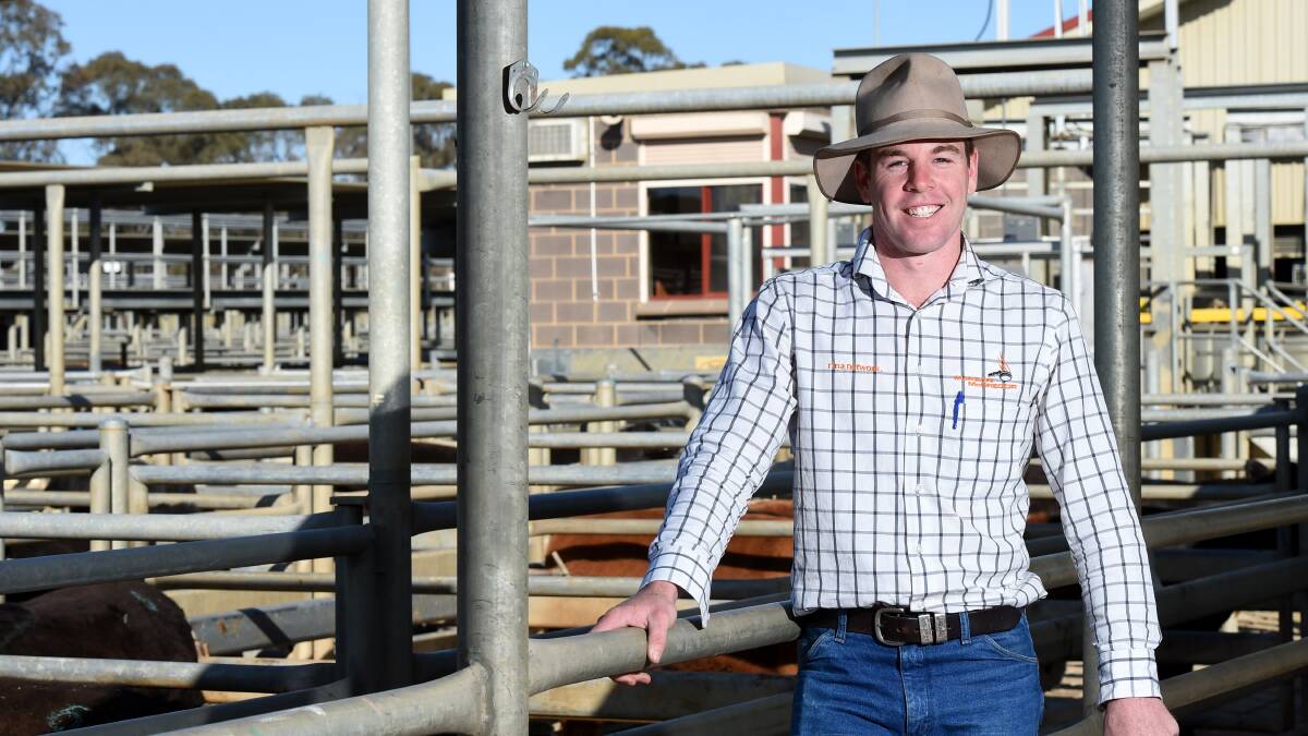 WIN: Zeb Broadbent won is the top young livestock auctioneer in Victoria. Picture: JODIE DONNELLAN