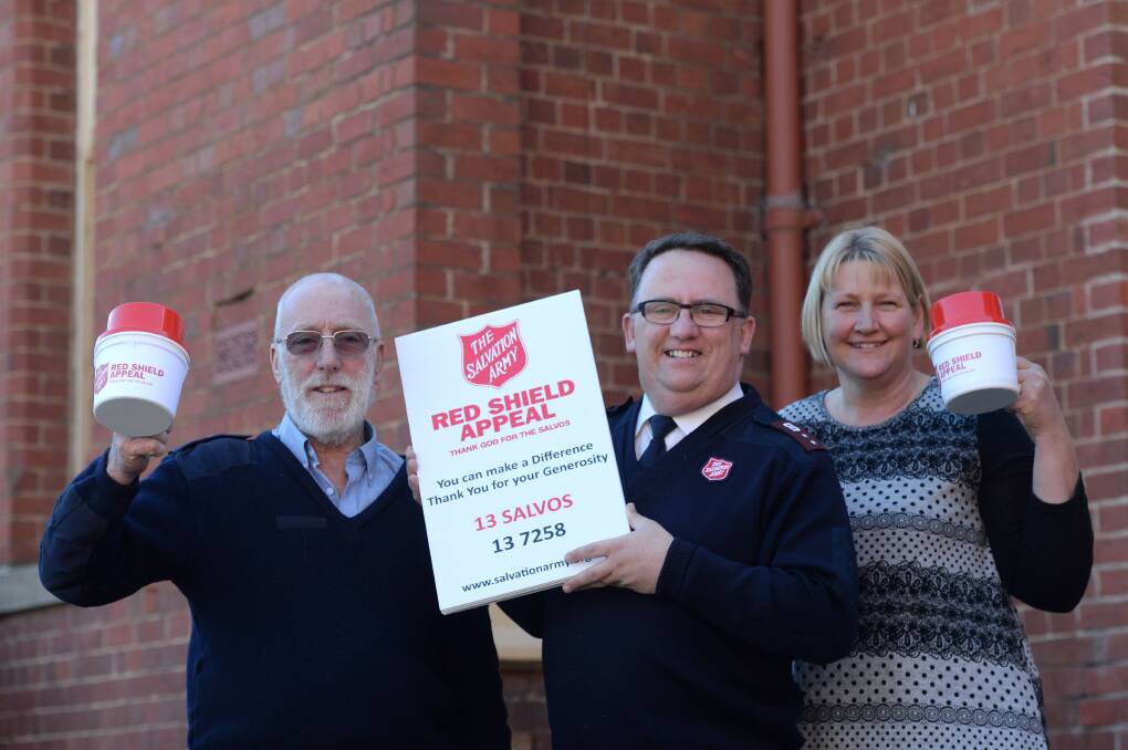 John Cartwright, Captain Craig Wood and Leanne Welsh encourage all to dig deep for the Red Shield Appeal. Pictures: JIM ALDERSEY