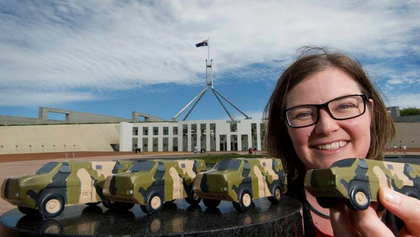 Lisa Chesters with miniature Bushmasters, prior to her visit to Japan last month. Her visit is being reciprocated, as the Japanese vice-minister for defence Kenji Harada comes to visit this Bendigo this week.