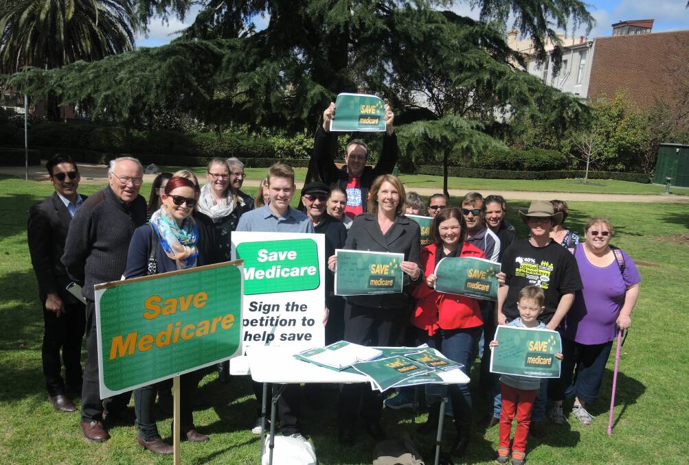 SUPPORT: Catherine King, front, at the Save Medicare day in Eaglehawk.