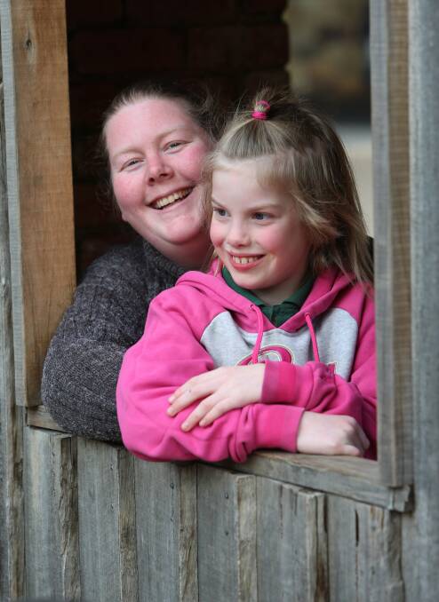 Cheri and Tara O'Connell, of Mia Mia. Cheri says the ability to earn extra money on weekends has been a major boost for her family. Picture: PETER WEAVING