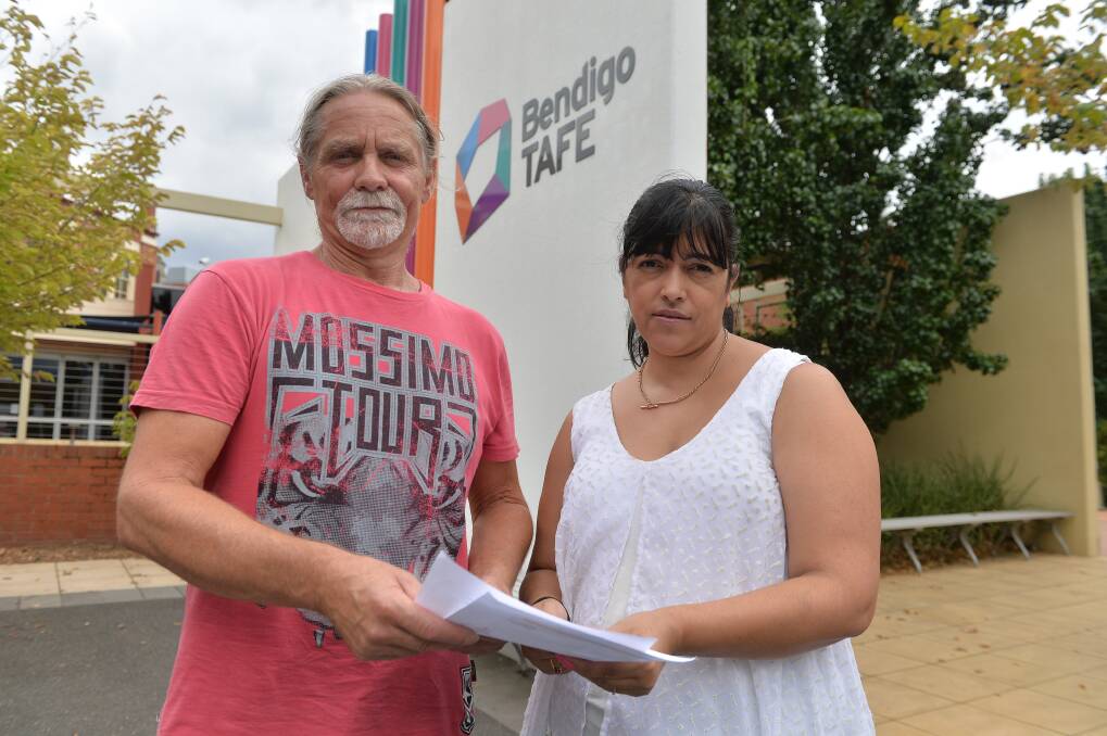 ALLAYED: Students Wayne Breeding and Linda Guesdo were among the Diploma of Community Services Work students faced with double fees. Picture: LEIGH SHARP
