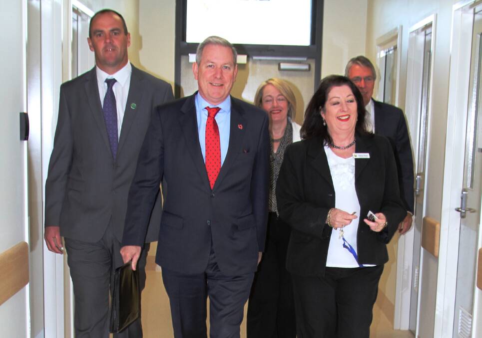Minister for Health David Davis tours the new Charlton hospital campus with candidates for the electorate of Ripon.