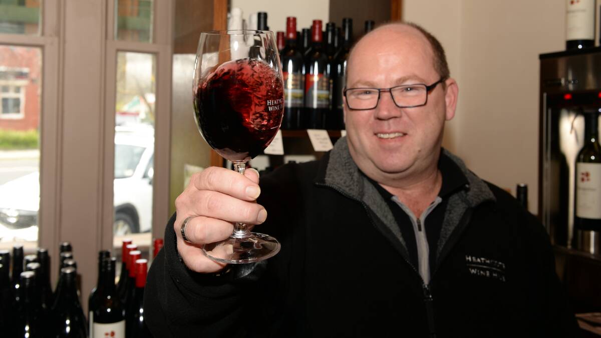GOOD TASTING: Heathcote Wine Hub manager Steve Oates will have the entrants for this week's Heathcote Wine Show on display. Picture: LIZ FLEMING
