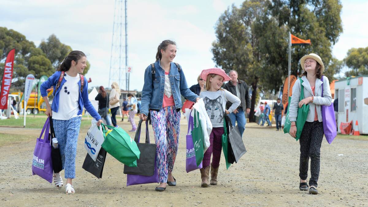 Macey and Ashlee O'Shea, Bree Tuohey and Layla O'Shea picked up some shopping at Elmore. Picture: JIM ALDERSEY