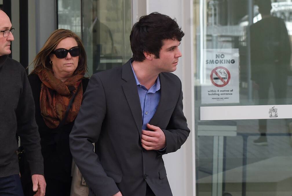 Timothy Ridge leaves the Bendigo Magistrates' Court on Wednesday.