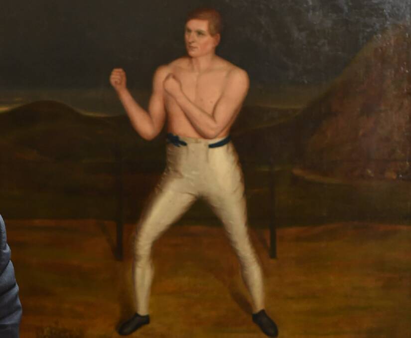 The painting of English boxer William Abednego Thompson, who was believed to have led to the naming of the city of Bendigo.
