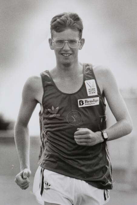 CLASSY COMPETITOR: Duane Cousins, then 20, racing at Epsom in 1993. Cousins went on to contest the walks at two Olympic Games and also competed at Commonwealth Games level. 