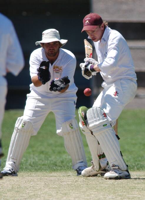 Upper Loddon's Brad Wickham batting at Harry Trott Oval in Kennington in 2006. 